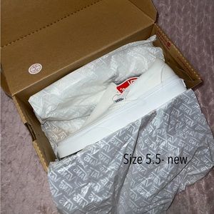 BRAND NEW White Slip-on Vans size 5.5